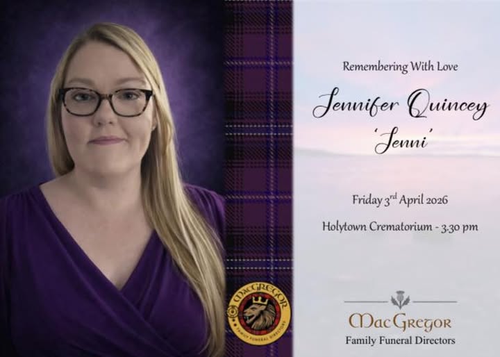 Jennifer Quincey Monkscourt Ave, ML UK-Death, Obituary